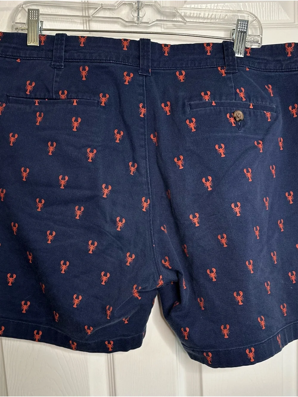 J. Crew Navy Blue Shorts with Red Lobster Embroidery